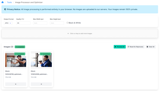 Image Processor and Optimizer Tool