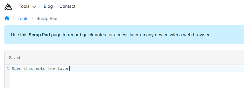 Software Developer Scrap Pad Tool