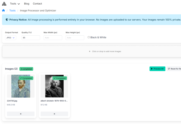 Image Processor and Optimizer Tool